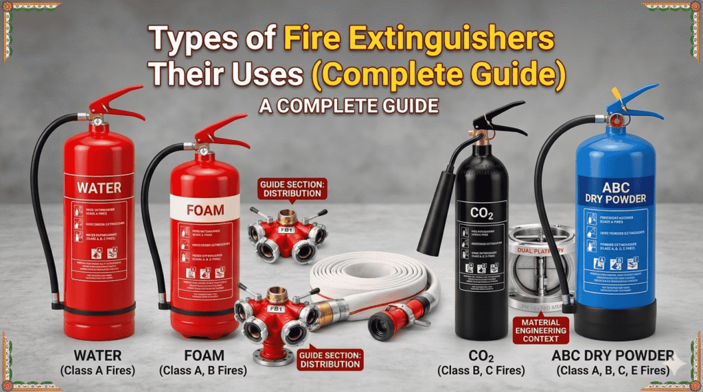 Types of Fire Extinguishers and Their Uses (Complete Guide)